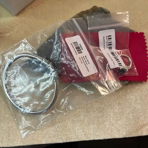 Black Tourmaline Ring 5 & Black Spinel Bracelet Bundle Set - Picture 16 of 16